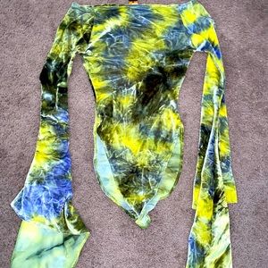 Earthy toned velvet bodysuit